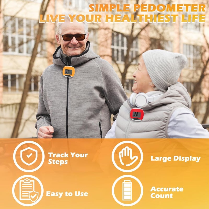 Copkim 9 Pcs Simple Pedometers Bulk for Walking Steps and Miles Walking Step Counters with Calories Burned Portable Clip Step Tracker for Seniors Man Women Jogging Hiking Running - Image 5